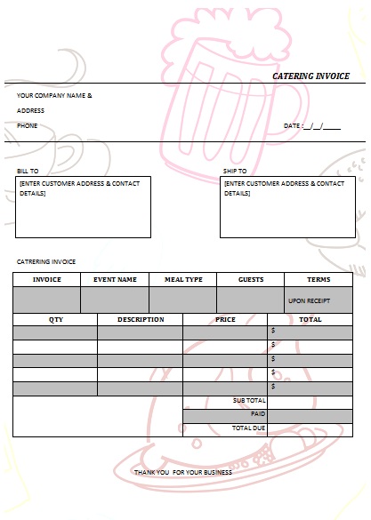 CATERING INVOICE 1