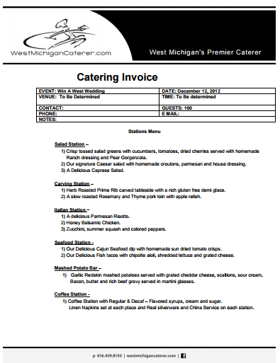catering invoice template 11