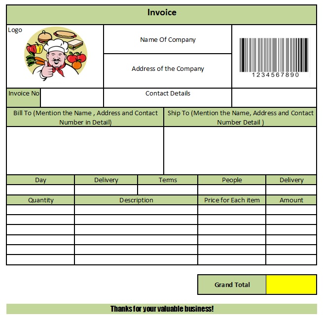 Catering Invoice Template 28