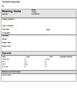 meeting agenda template project management