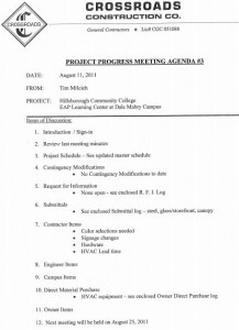 Weekly Construction Meeting Agenda Template 