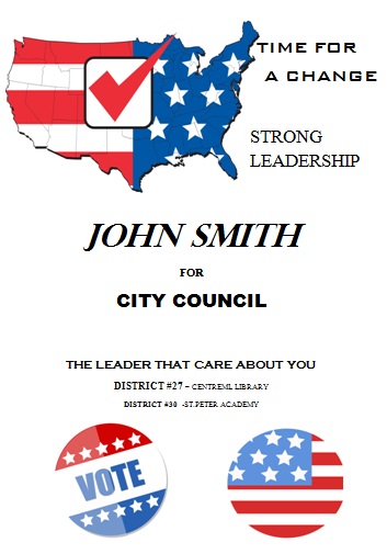 Political Campaign Flyer for City Council