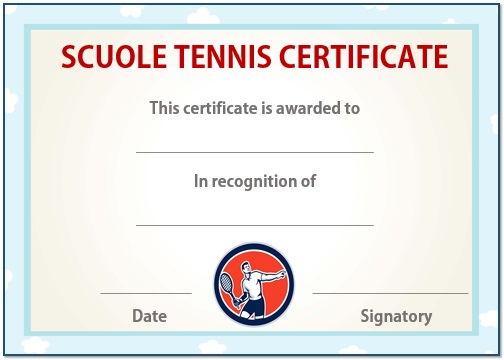 Scuole tennis certificate