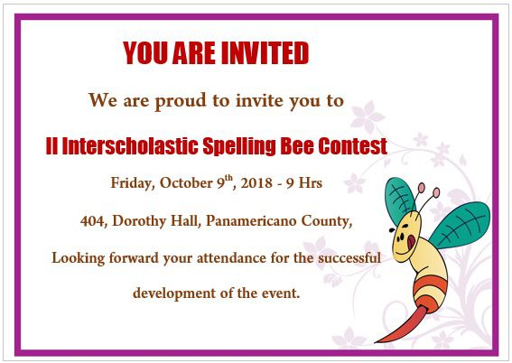 Spelling Bee Invitation Template 4