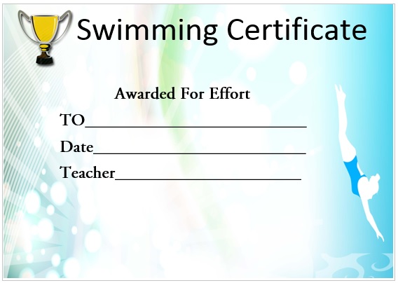Swimming Effort Certificate