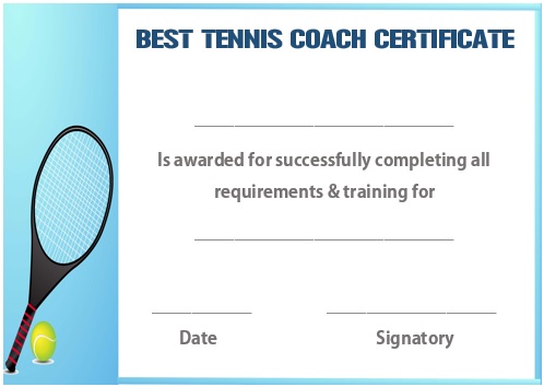Tennis coach certificate