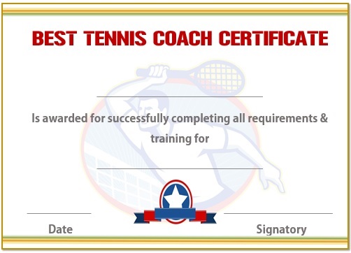 Tennis coaching certificate