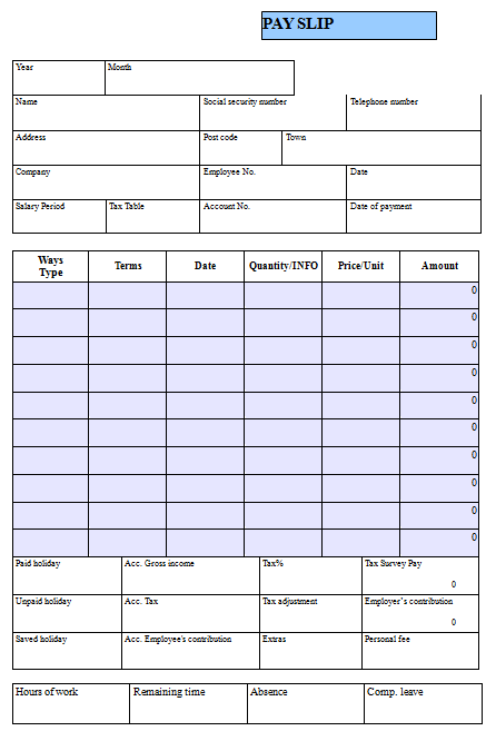 Salary Slip Format For Contract Employee