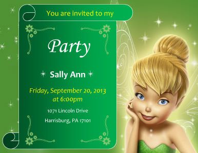 cute fairy birthday invitation template