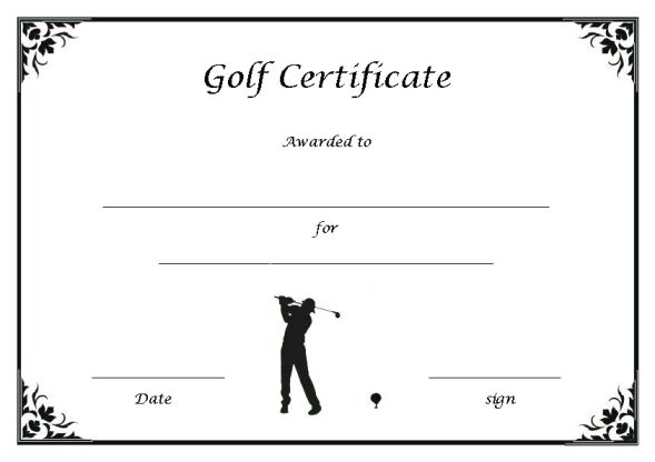 Free Printable Golf Handicap Certificate Template Printable Templates