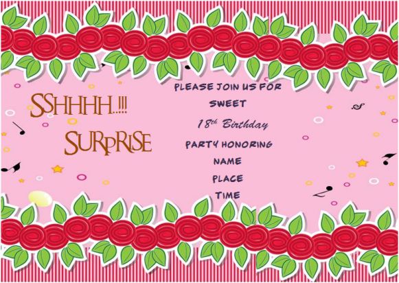 Surprise 18th birthday party invitation