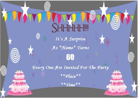 Surprise 60th birthday party invitation