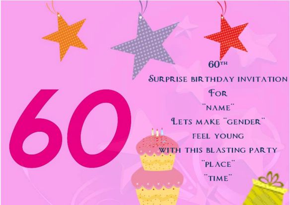 Surprise 60th birthday party invitation template