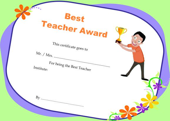 Teacher Of The Month Certificate Templates 11 Word Award Templates Demplates
