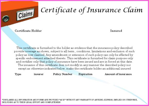 Certificate Of Completion For Insurance-Claim