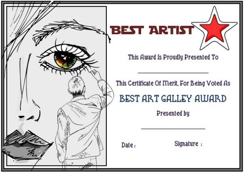 Sculpture Art Award Certificate