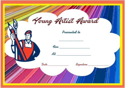 Young Artist Award Certificate