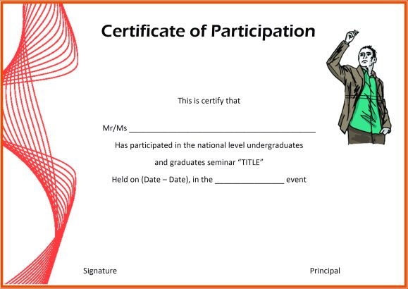 Certificate of Partcipation in Seminar
