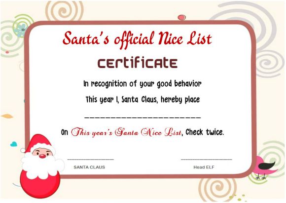 Naughty Or Nice Christmas Certificate