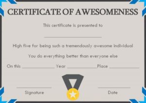 Certificate of Awesomeness Template Documents