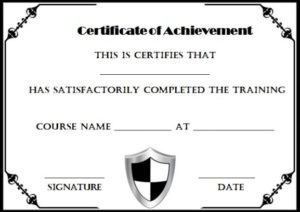 Certificate of Completion Template Black and White