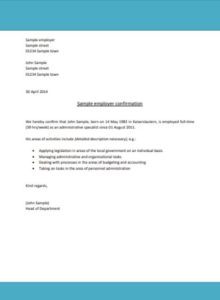 Information About Employer Confirmation
