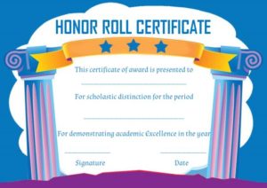 Honor Roll Certificates for Middle School