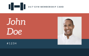 Example of an editable gym membership card